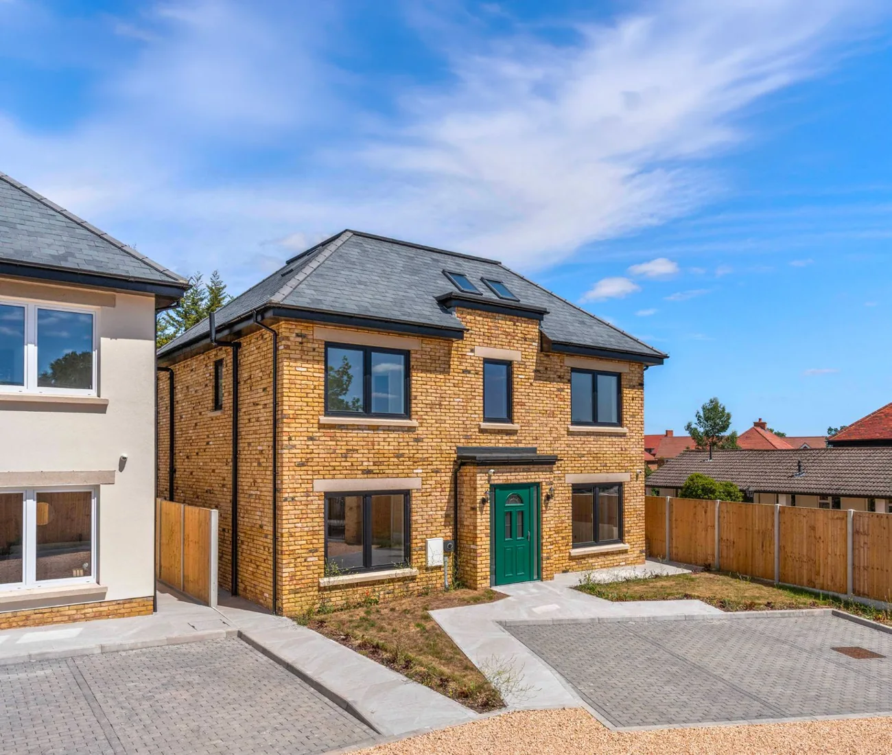 Front elevation of one of the Oak Gate homes